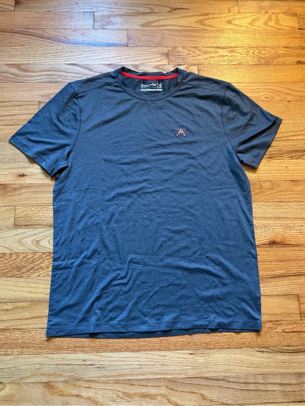 Avalanche Men’s Short Sleeve Crew Tee - Charcoal with Red Trim